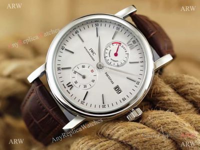 IWC portofino Replica watch SS Brown Leather Strap Men Size